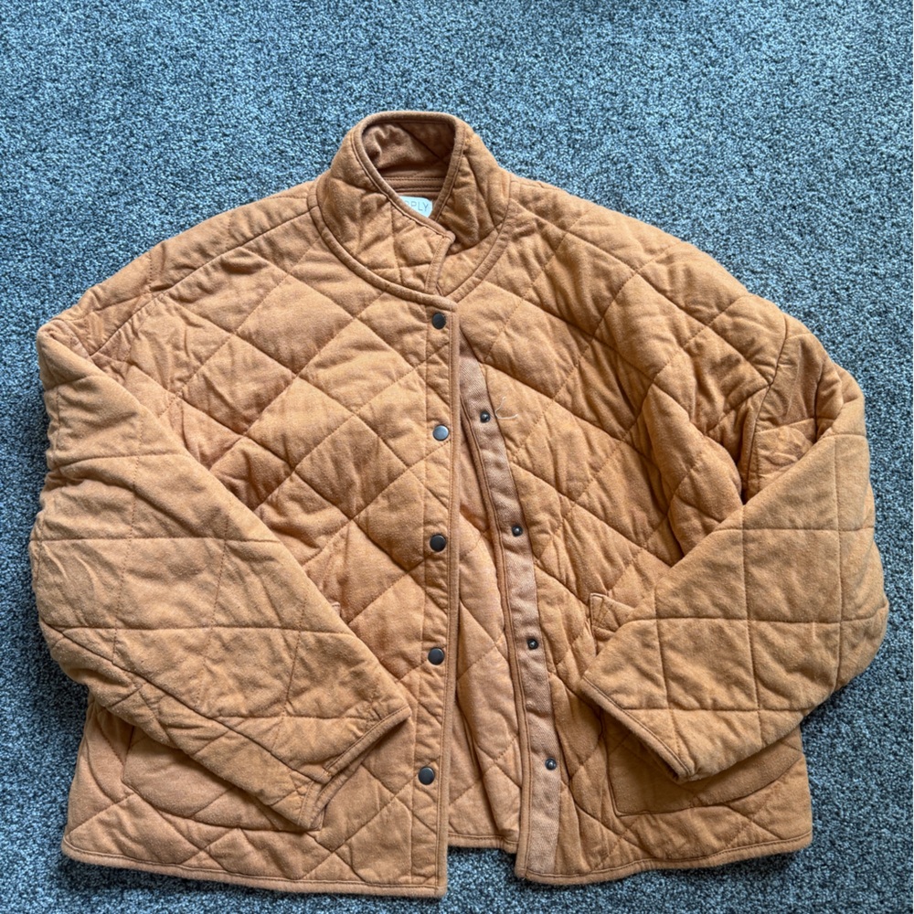 Z Supply Tan Quilted Bomber Jacket